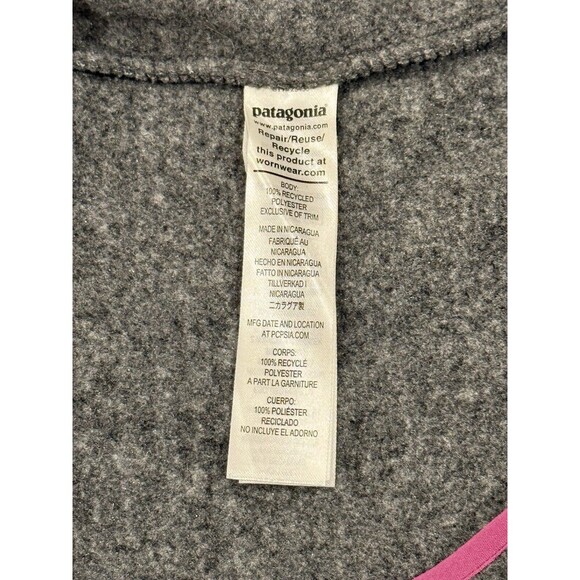 Patagonia Synchilla Sweater Womens Gray Pink Snap-T Pullover Jacket Sz XS - Picture 5 of 5